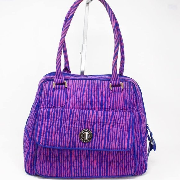 VERA BRADLEY #MCA181 Purple Turnlock Satchel - Picture 1 of 9